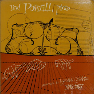 Bud Powell Piano, c. 1950. Cover design by David Stone Martin for Mercury Records.