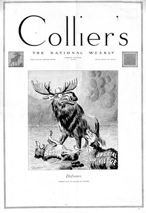 John T. McCutcheon, "Defiance," Collier's, August 24, 1912