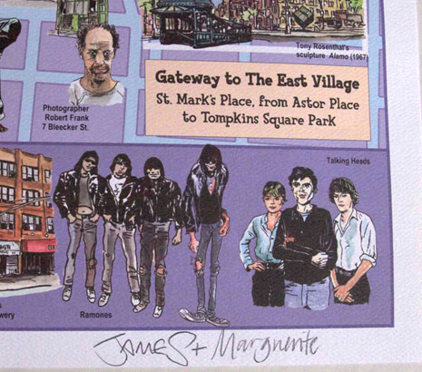 The East Village Map Signed by artists James Romberger and Marguerite Van Cook